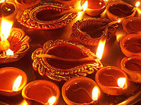 Earthen lamps on festival of Diwali